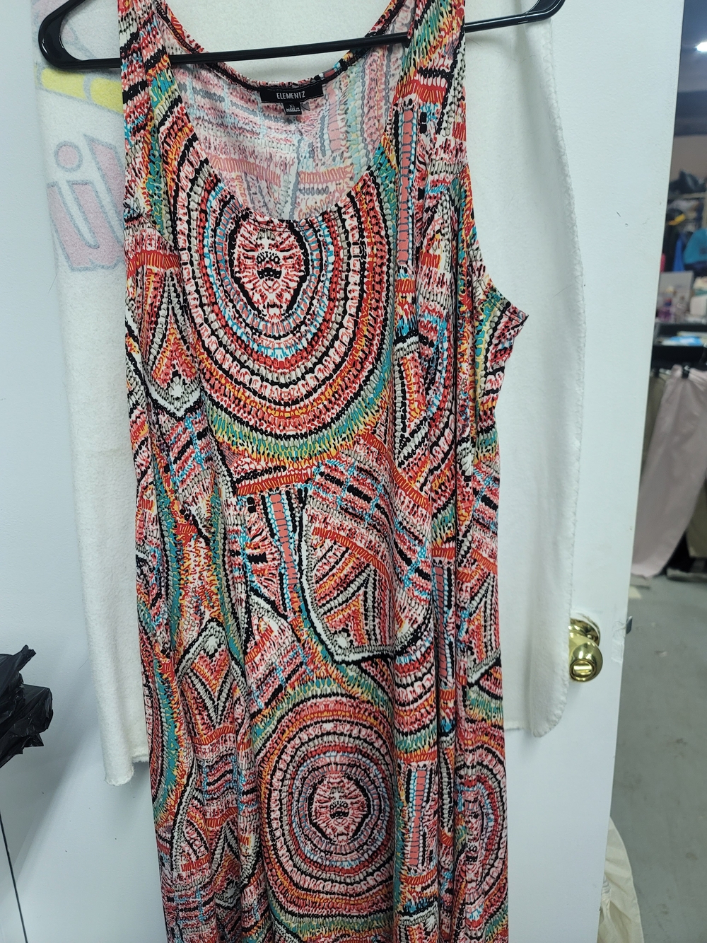 Elementz Multicolor Sleeveless Maxi Dress - Pink/Orange Print